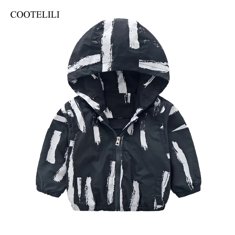 

COOTELILI 80-130cm Fashion Graffiti Windbreaker Baby Jacket For Boys Kids Jackets 2018 Spring Boys Clothes Children Outerwear