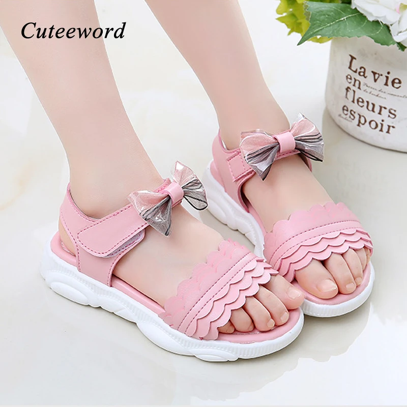 

Girls Summer Shoes Kids Sandals Non-slip Light Fashion Children Shoes Ruffle Leather Princess Shoes Soft Baby Girl Sandals