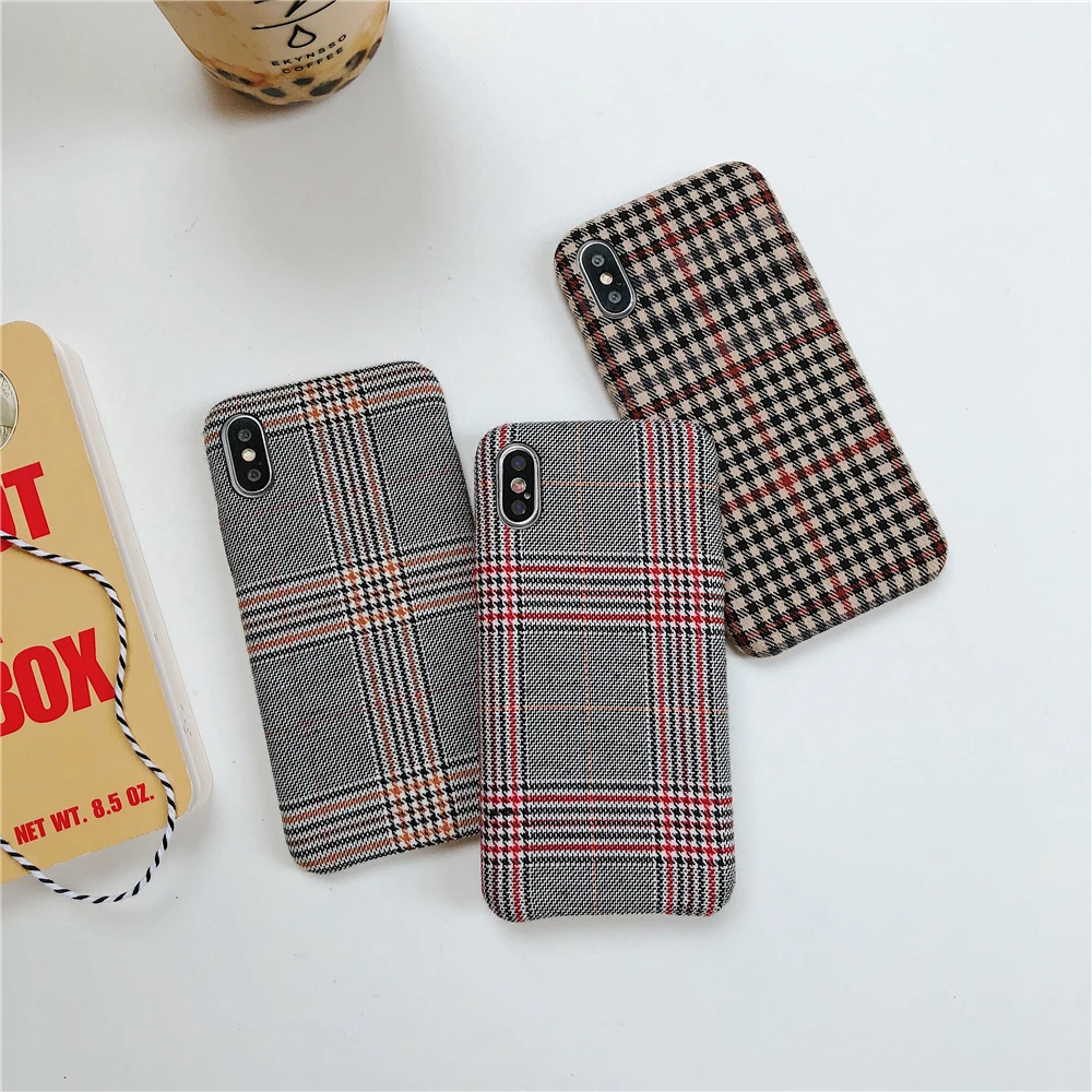 Модная тканевая текстура мягкая TPU Чехол для iPhone 6 6S Plus 7 7plus10 X XS XR MAX чехол телефона