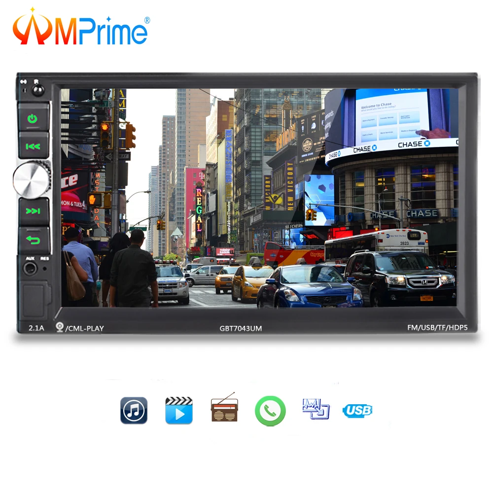 AMPrime 2 Din Car Radio HD Car Stereo 7 Universal Touch Screen MP5 Autoradio USB FM