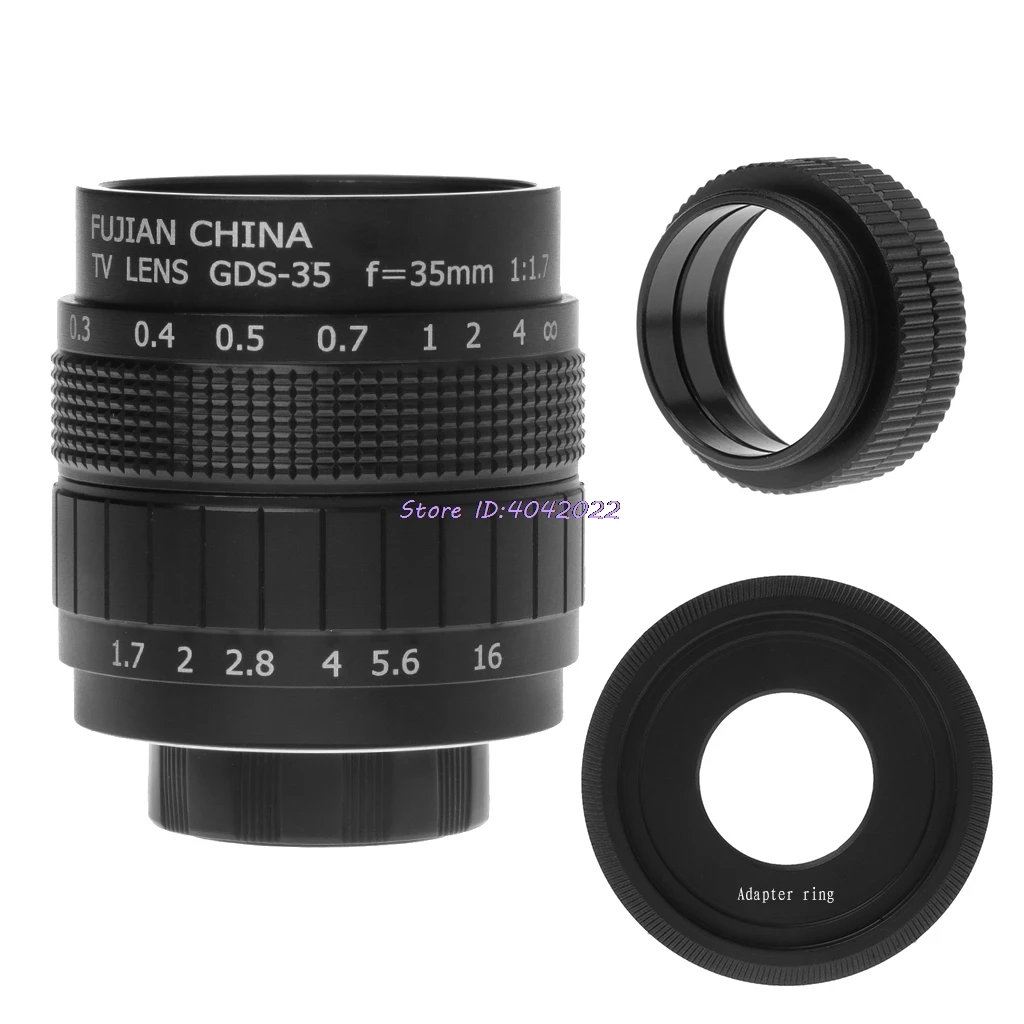 

35mm CCTV Lens + 2 Micro Distance Ring + C Mount for M4/3/ for NEX/ for EOS/for Nikon Adapter