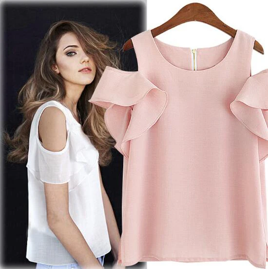 All purposed Was Thin Women Shirts Blouses Casual Solid Color Shirts Ladies Summer Tops Short