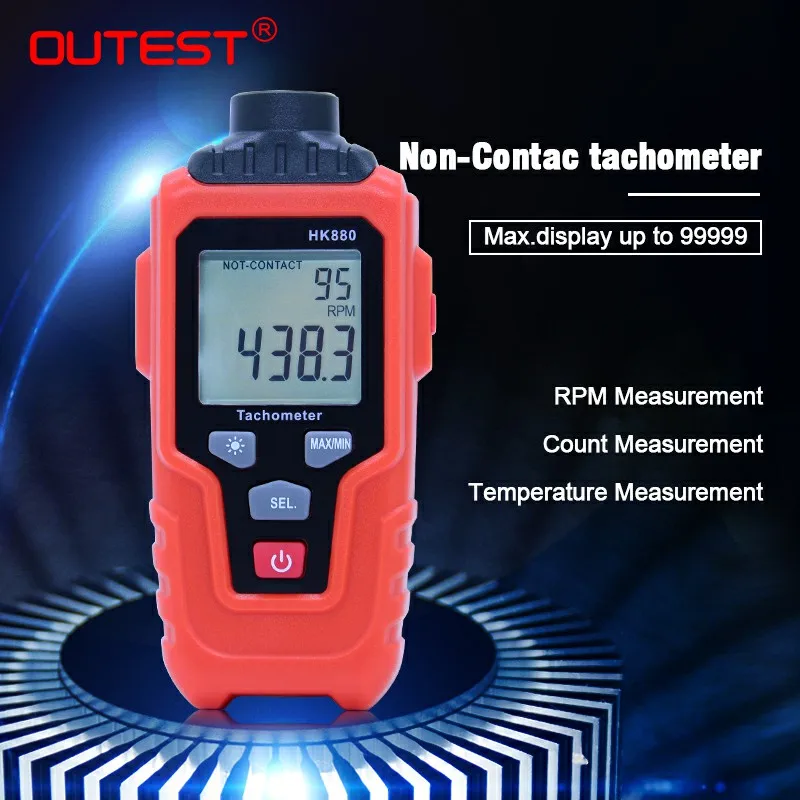 OUTEST non contact digital tachometer RPM Engine Speed Tester Laser Photo Tachometer Non Contact Speed Meter
