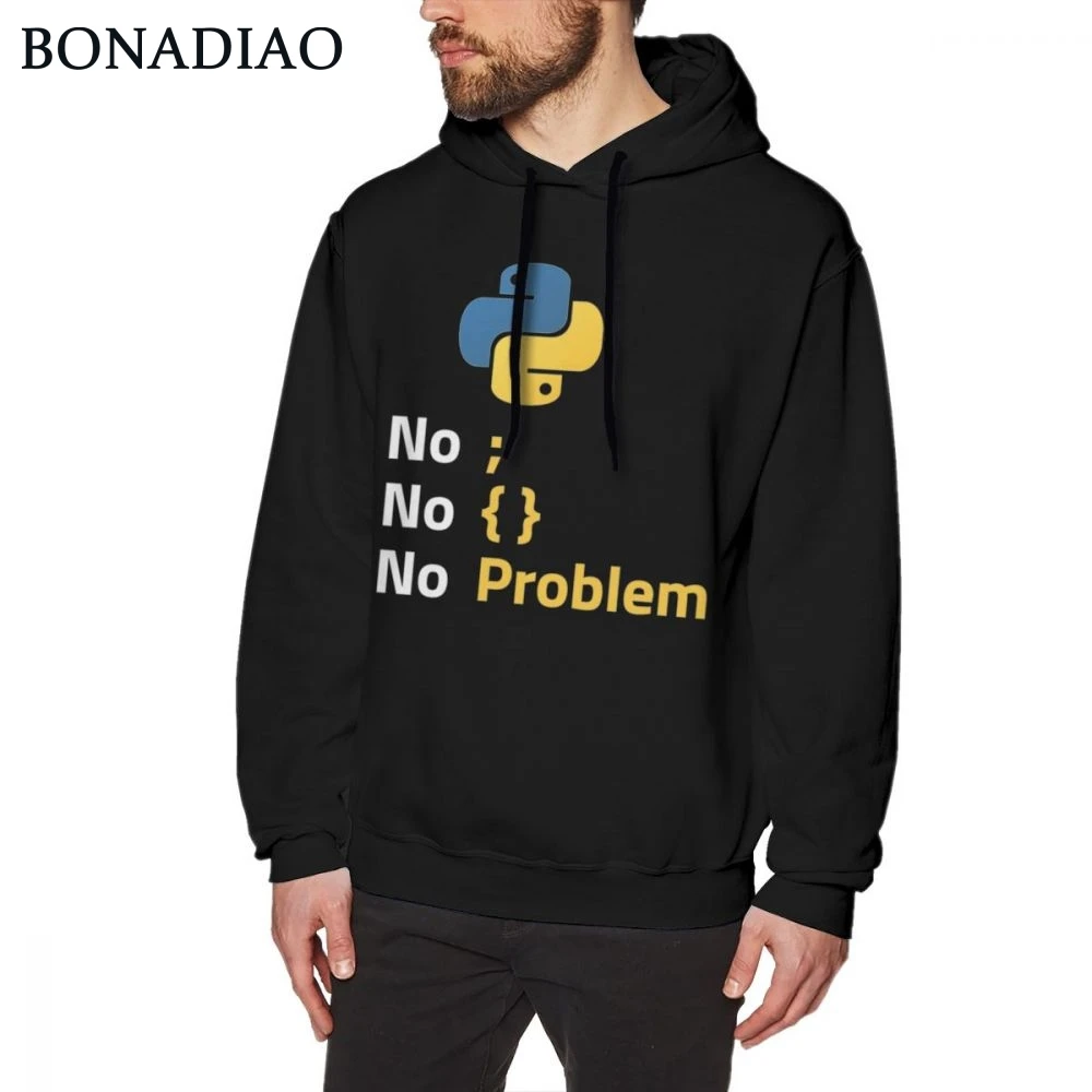 Python программист толстовки с длинным рукавом для мужчин мягкий круглый воротник