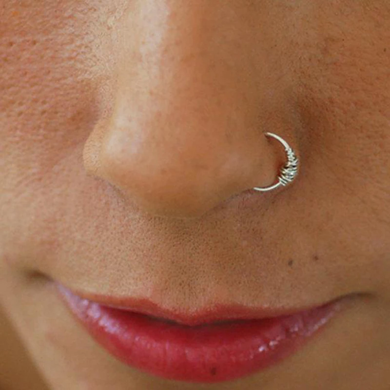 Real Piercing Nose Ring Handmade Jewelry Custom Gold Filled952 Silver