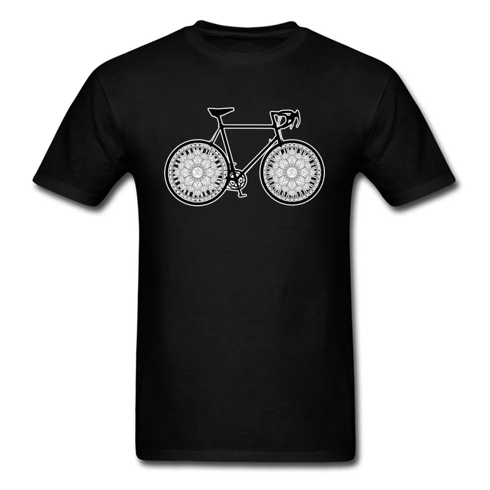 Hip hop Mandala Bicycle Men Top T-shirts 2018 Hot Sale Summer Fall Short Sleeve Tops T Shirt Round Neck Pure Cotton T-Shirt Mandala Bicycle black