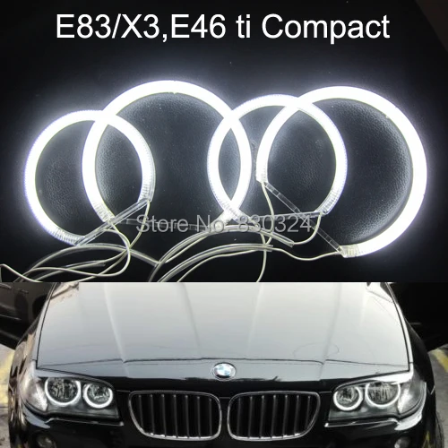 CCFL Ангел глаз Halo света Ошибка бесплатно для BMW E83 X3 E46ti компактный 3 серии теплый белый