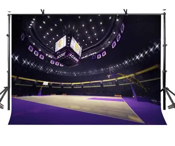 

7x5ft Basketball Court Backdrop Purple Cool Luxury Basketball Court Photography Background and Studio Photography Backdrop Props