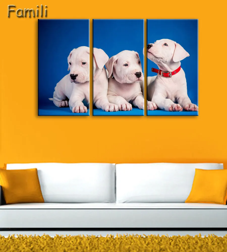 3pcs Wall Art Canvas Prints Canvas Painting Dog Posters and Prints