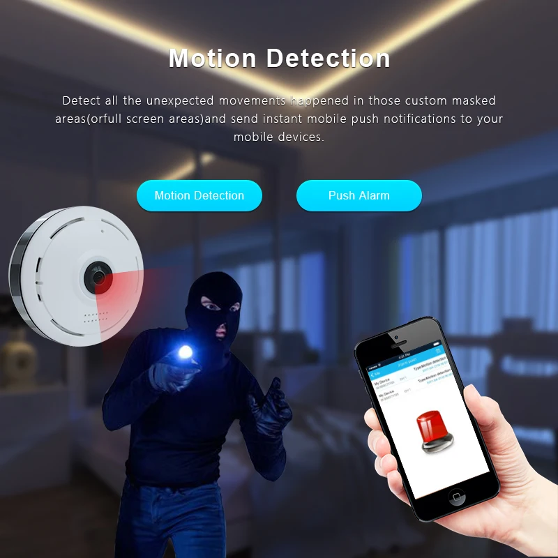 Wifi ip камера 360 градусов VR домашняя панорамная Беспроводная рыбий глаз видео