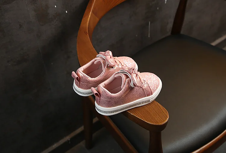 Детская обувь для детей девочек кроссовки с блестками для маленьких девочек кроссовки, мягкая подошва с украшением в виде кристаллов детская обувь для девочек Bling C03071