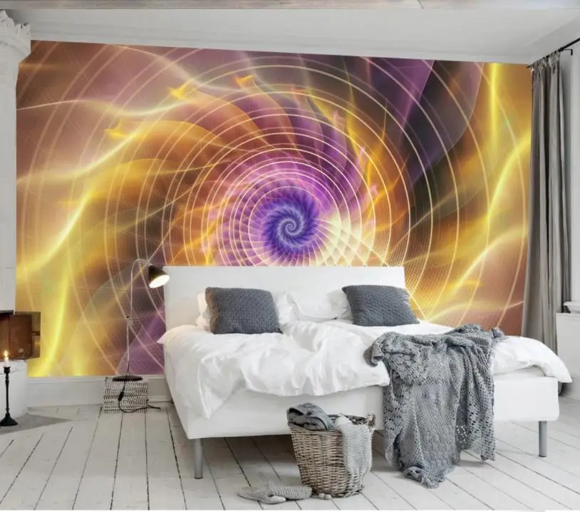 

Custom 3d Mural Wallpaper European modern minimalist abstract beautiful fractal curve flower background wall