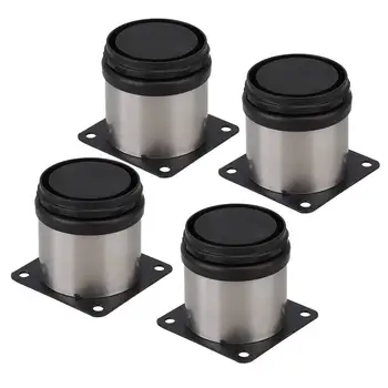

50mm Stainless Steel Feet Metal Table Legs Furniture Cabinet 2" Dia Adjustable Stand Pack of 4
