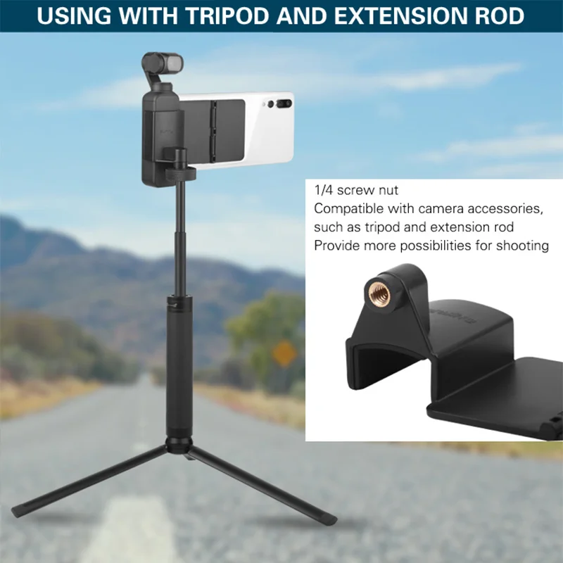 

Folding Smartphone Suction Cup Bracket Extended Rod Tripod Kit for DJI OSMO POCKET SL@88