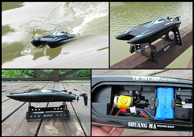 2.4G Remote Control Speedboat High Speed Racing Boat Waterproof Rechargeable Model Electric Radio  Control Gifts Toys for Boys 2