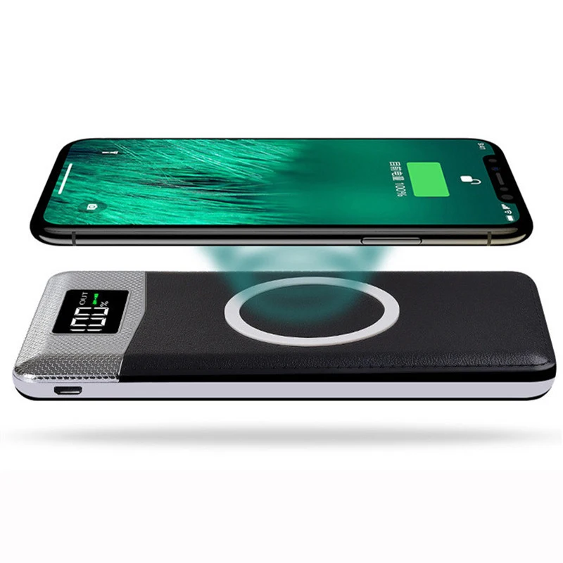 

LCD 10000mAh QI Wireless Charger Dual USB Power Bank For iPhone X 8 Samsung S9 Battery Charger Powerbank Wireless Charging Pad
