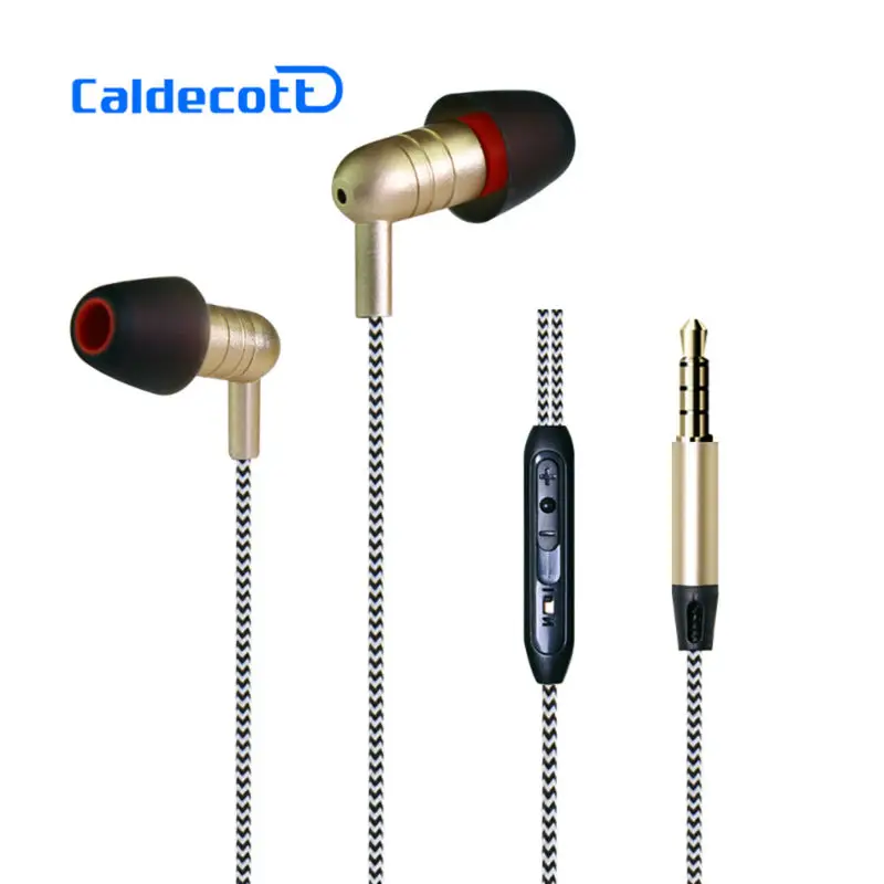 Woven Fiber Cloth Wired Earphone ln Ear Noise Cancelling Headset