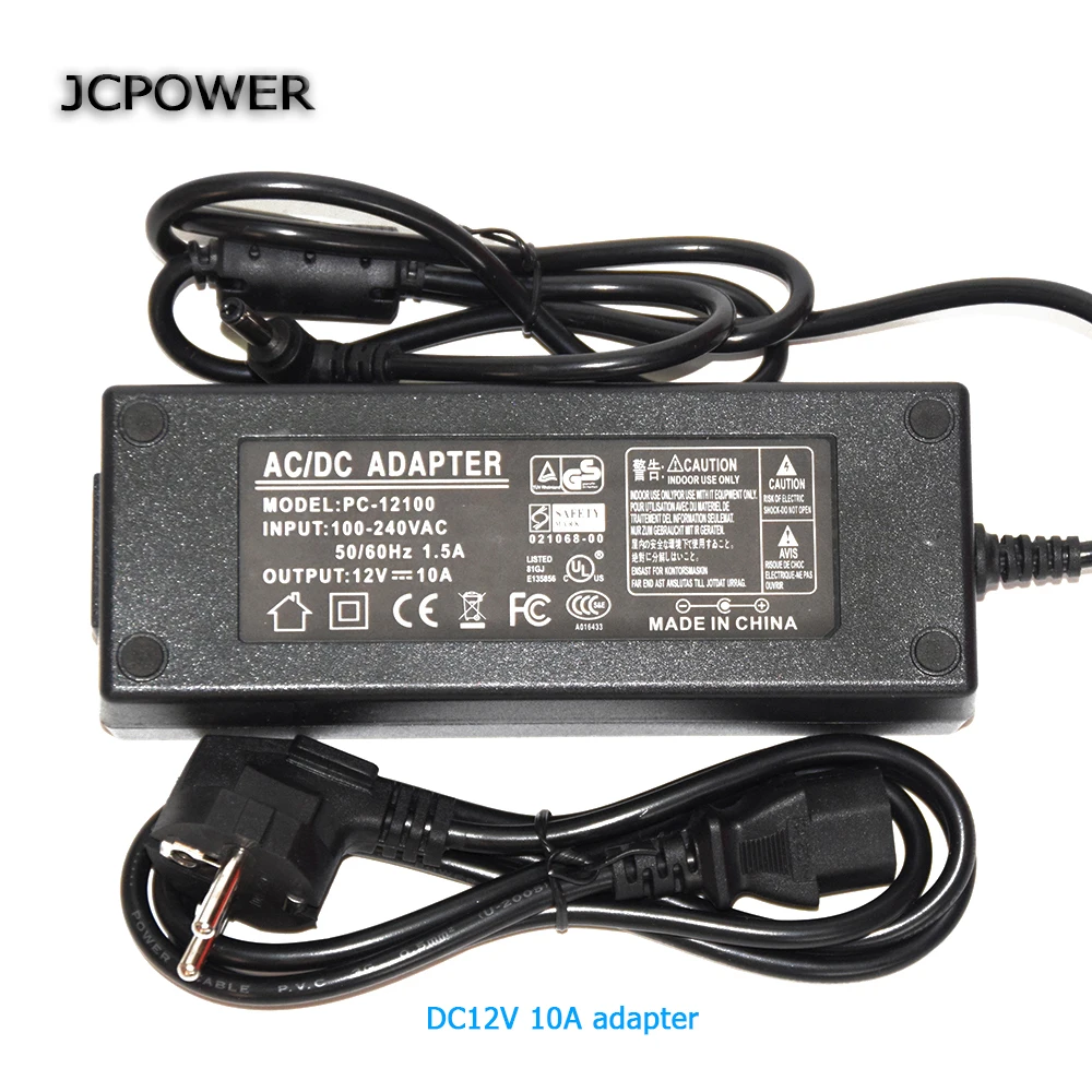 JC power 12V 10A 120W Power Supply AC to DC Power Adapter