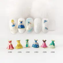 20 штук, 3D сплав, украшение для ногтей, платье для принцессы, юбка, серия, аксессуары для ногтей, японский ретро маникюр, амулеты