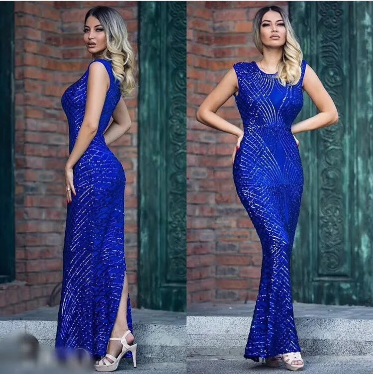 High Quality Christmas Women Sexy Sequins Mesh Fishtail Long Bodycon