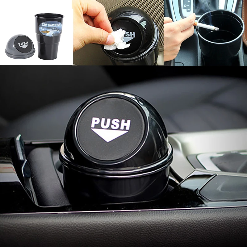 

Car Garbage Bin Trash Can Smokeing Storage Waterproof Waste Box Portable Rubbish Bin Clean Travel Interior Decor Car Accessories