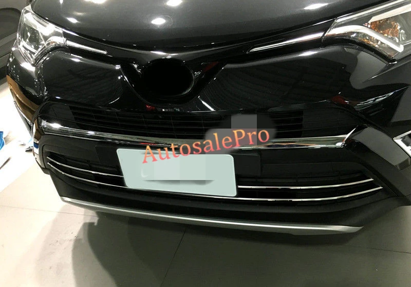 ABS Chrome Front Bumper Lip Grille Grill Upper Cover Trim 1pcs For Toyota Rav4 2016 | Автомобили и мотоциклы