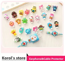 50pcs lot USB cable Earphones Protector colorful Cover For iphone android cable Data Line Protection sleeve
