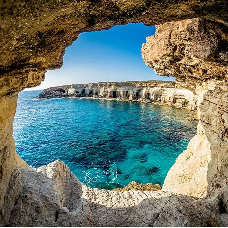 Custom Photo Wallpaper 3D Cave Seascape Mural Modern Living Room Sofa TV Background Wall Painting Wall Papers Home Decor Picture