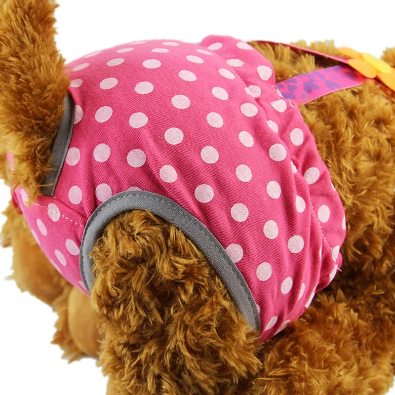 Pet Dog Physiological Pants Dot Print Cotton Pet Dog Panties Strap Sanitary Dog Underwear
