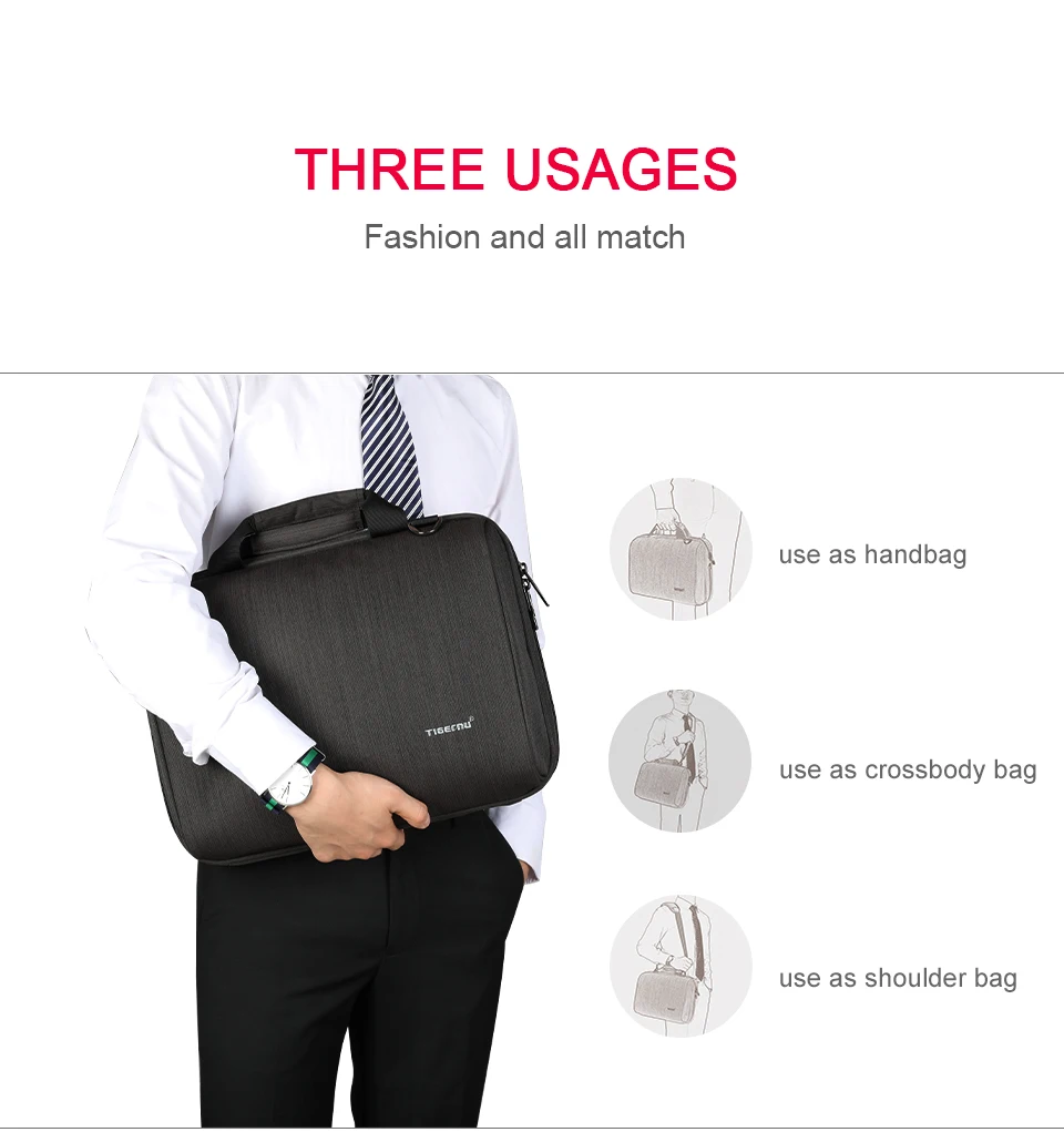 5.Men Business Fashion Messenger Bag 13.1 inch Laptop Bag