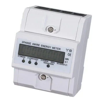 

3x5 (80A) Energy Meter Electric KWH Triphase DIN Rail Mount LCD