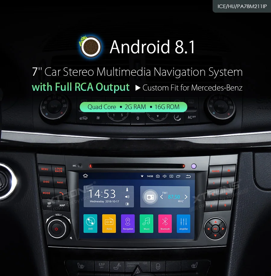 Cheap 7" Android 8.1 Car Multimedia DVD Navigation GPS RCA Radio for Mercedes-Benz E-Class W211 2002-2008 & CLS-Class W219 2005-2006 0