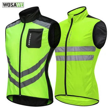 

WOSAWE Motorcycle Reflective Vest High Visibility Motocross Riding Off-Road Bicycle Vest Windbreaker Running Sports Jacket