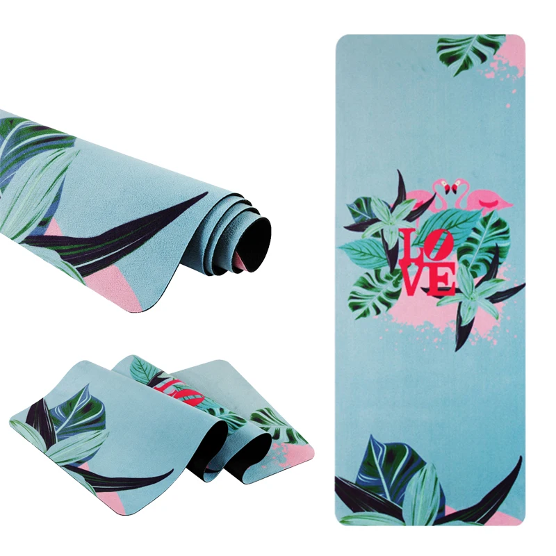 

NATURAL RUBBER SUEDE (MICROFIBER) YOGA MATS 183*68CM *5MM ANTI SLIP PRINTED YOGA MATS