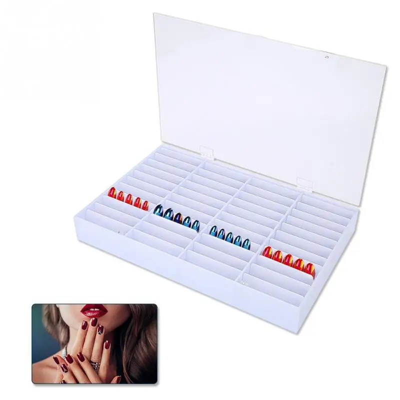 

Fake Nails Clear Storage Box Empty Nail Art Decoration Rhinestone Gem Bead Container Nail Polish Hold Tips Storage Box