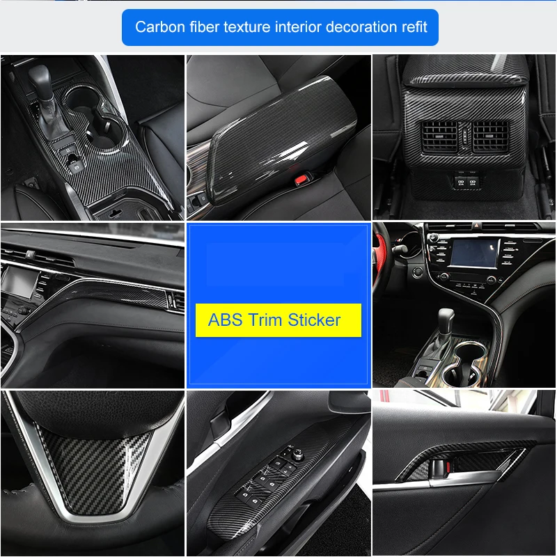 Наклейка на приборную панель QHCP ABS наклейка руль аксессуар для Toyota Camry 2018|Наклейки