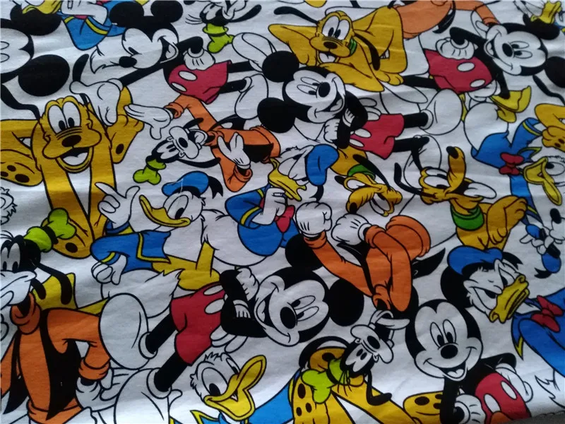 

Ribbed knitted fabric cotton knit soft fabrics Cartoon Patchwork prints Mickey DIY clothes coat material dress Sewing dolls
