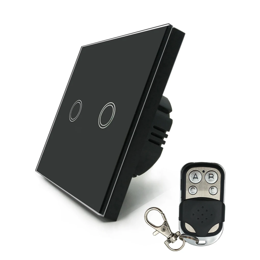 

Wall Touch Switch Remote Control Light Panel EU Wireless Sensor On/Off 2 Gang RF433 240V Smart Controller 86*86*36mm
