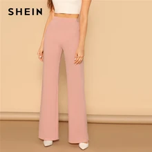 SHEIN Однотонный Расклешенные Брюки Стильный Офисные Летние Брюки