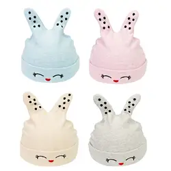 Для маленьких мальчиков и девочек Шапки женские зимние домашние тапочки с милыми кроличьими ушками; хлопок детская шапка; мягкие