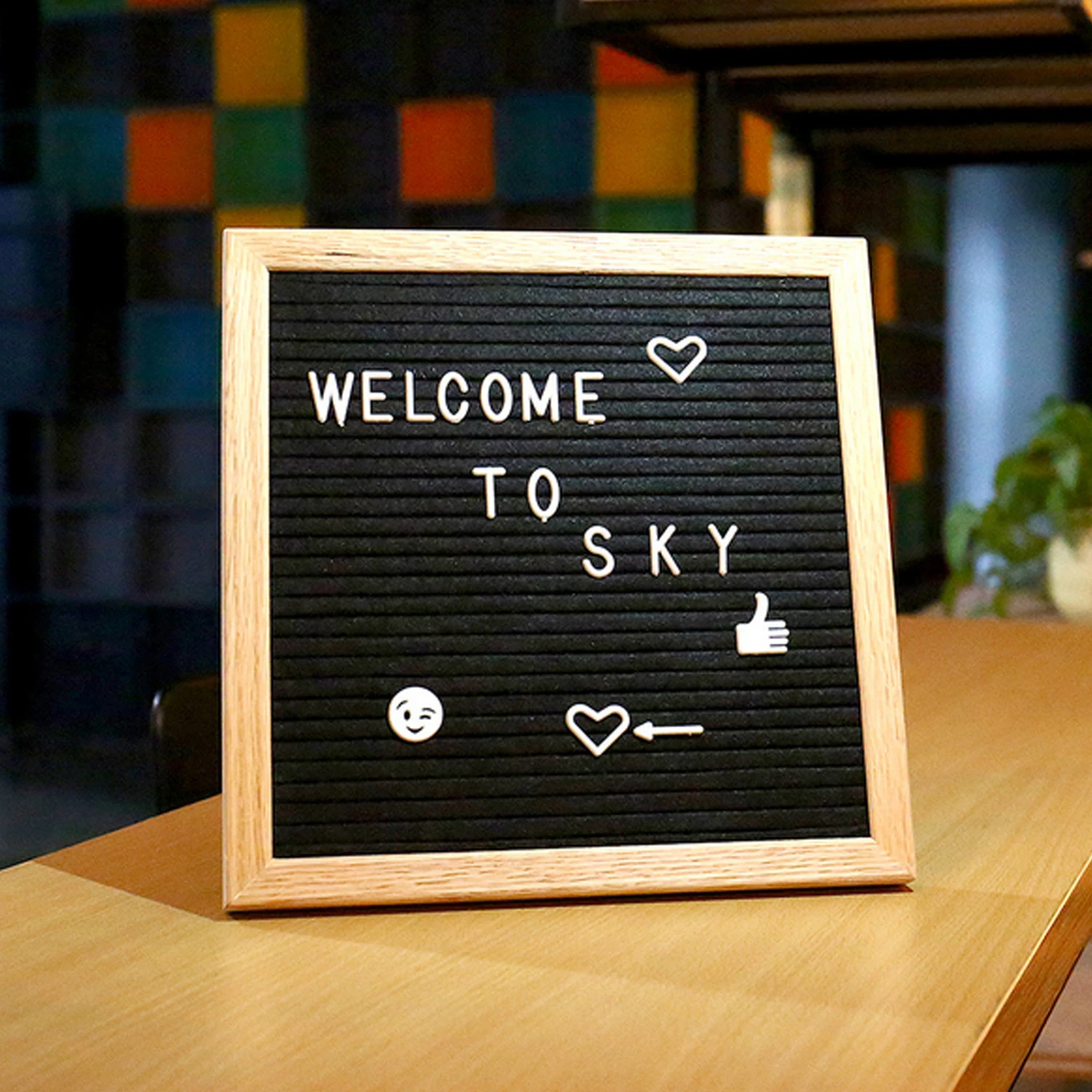 

Behogar Changeable Letter Board Small Alphabet Decorative Wooden Letter Message Board Set for Home Office Shop Decoration