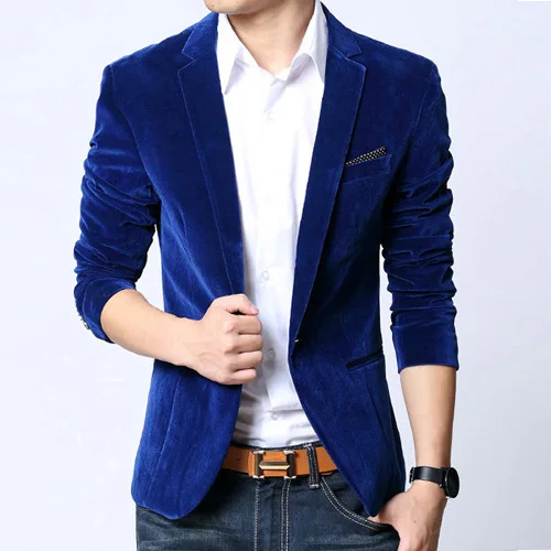 Compra azul marino blazers para los hombres online al por