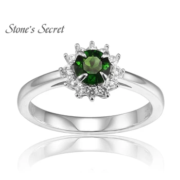 

Stone's Secret .85ct Round Chrome Diopside With .35ctw Round White Zirconia Sterling Silver Ring