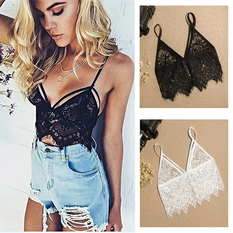 

NEW Sexy Women Summer Tops Spaghetti Strap Ladies Camisole Lace Bralette Clubwear