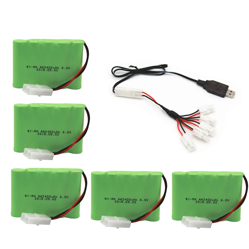 Аккумуляторная батарея 6 v 2400mah AA Ni MH с зарядным устройством высокая емкость