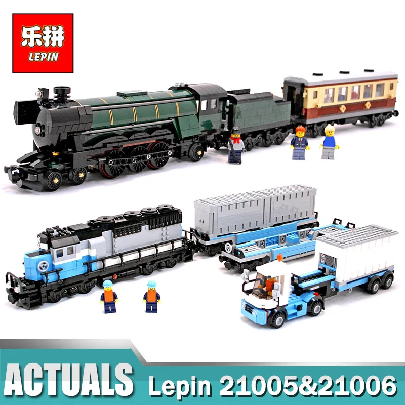 

LEPIN 21005 Emerald Night Train Expert /LEPIN 21006 Blue Train Building Block Toys Compatible LegoINGlys 10194 10219 Train