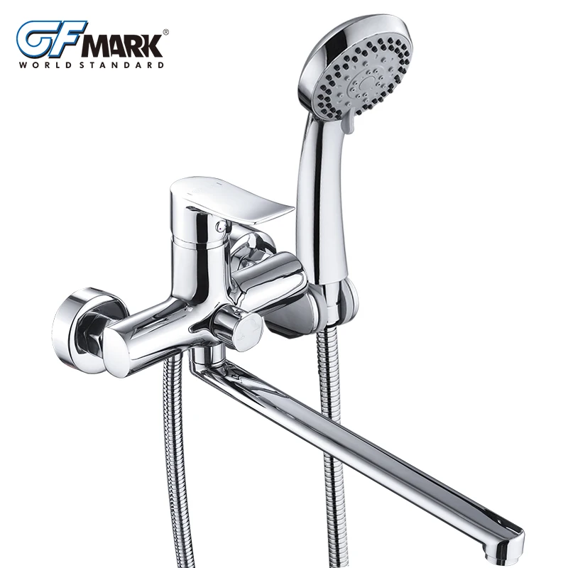 GFmark Набор смесителей для душа с длинным Изливом настенный смеситель ванны из