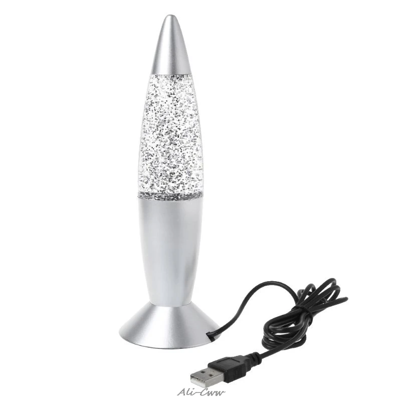  New Brand 1pc 3D Rocket Multi Color Changing Lava Lamp RGB LED Glitter Party Mood Night Light Chris - 32952870878