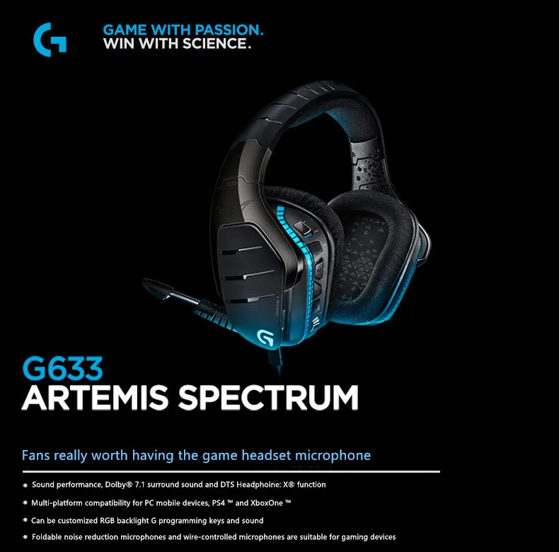 Logitech G633 Artemis Spectrum Rgb 7.1 Surround Sound Gaming Headset  Multiple Platform Compatibility Exceptional Audio Per - Mouse Pads -  AliExpress