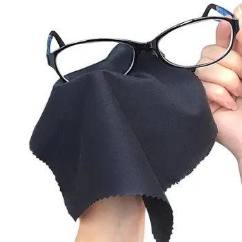 

100 pcs/lot Black Microfiber Sunglasses Eyeglasses Cleaning Cloth Glasses Eyewear Clean Lens Cloth Cleaning Accessories